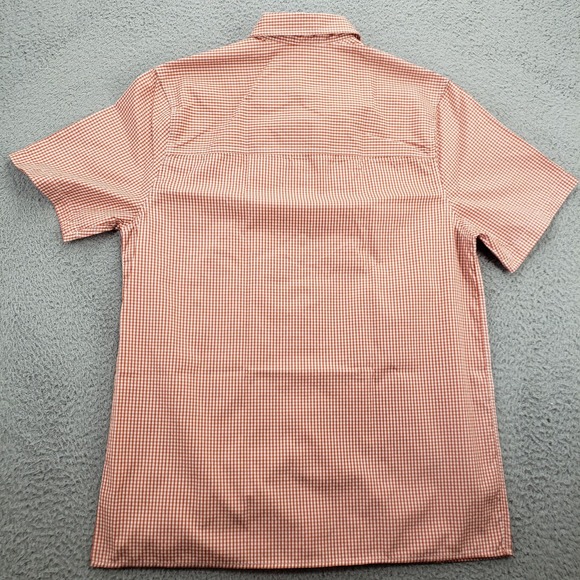 Ocean Coast Shirt Mens Medium Red White‎ Check Button Up Short Sleeve Pockets - Picture 6 of 14
